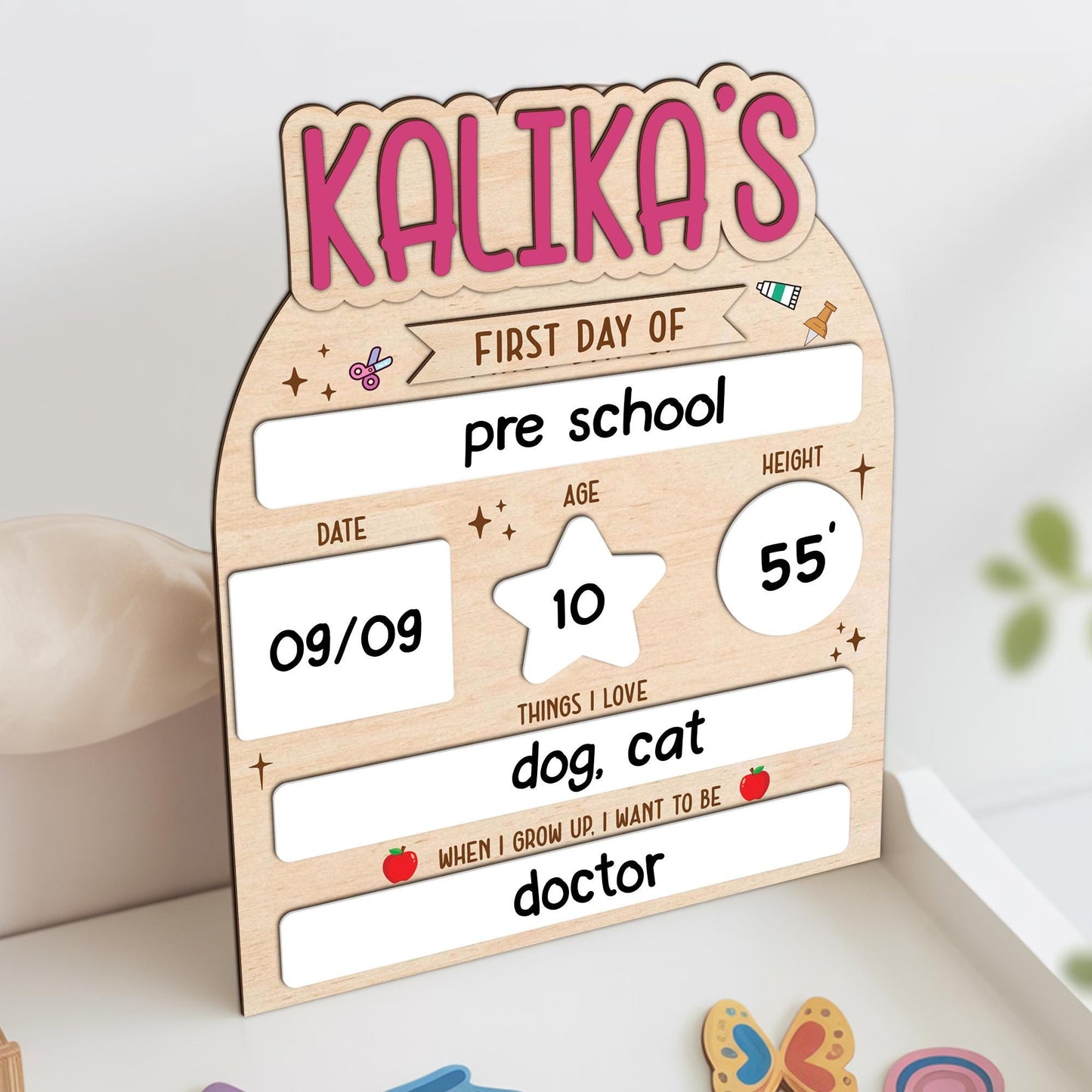 Custom First And Last Day Of School Sign, Custom Name Back To School Board, Reusable Back To School Sign, Photo Prop 1st Day Of School Board