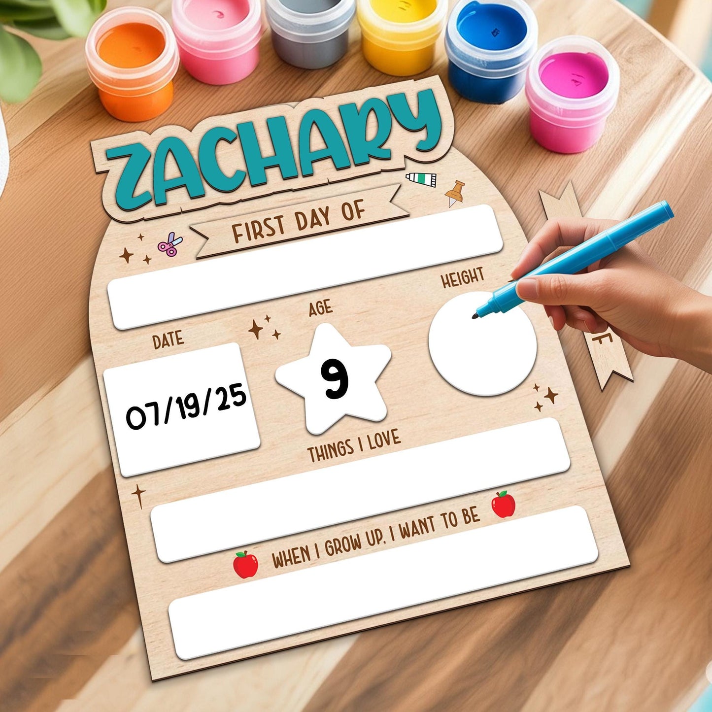 Custom First And Last Day Of School Sign, Custom Name Back To School Board, Reusable Back To School Sign, Photo Prop 1st Day Of School Board