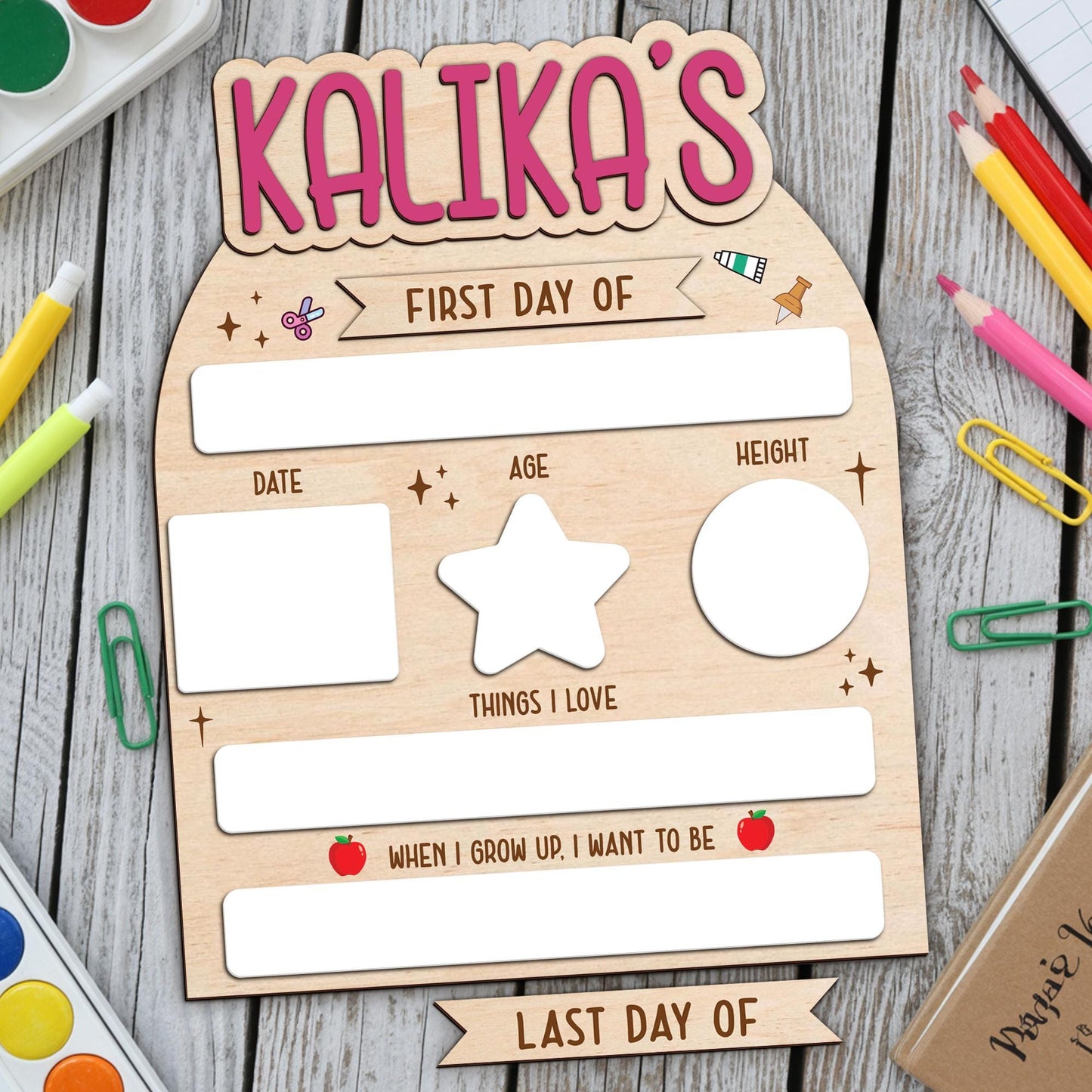 Custom First And Last Day Of School Sign, Custom Name Back To School Board, Reusable Back To School Sign, Photo Prop 1st Day Of School Board