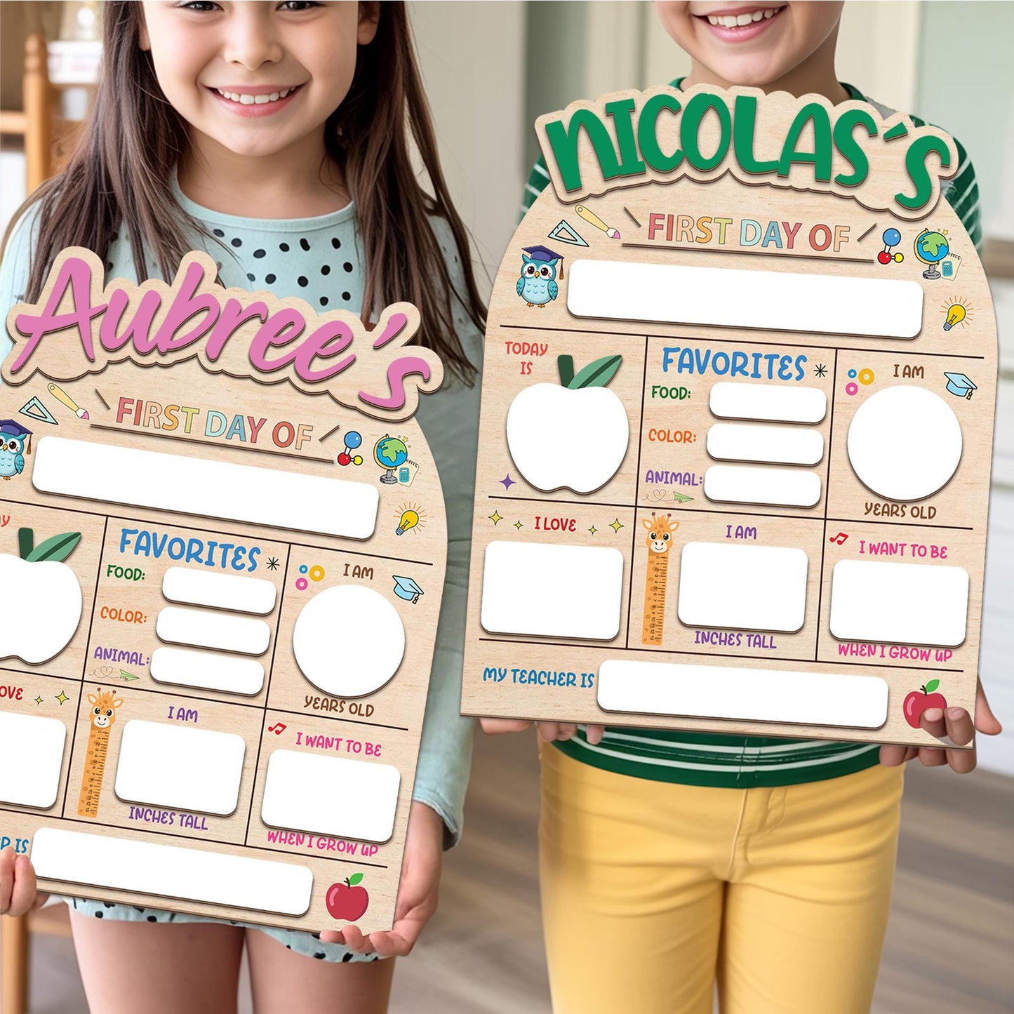 Personalized First And Last Day Of School Sign, Back To School Sign For Photos, Custom Name 1st Day Of School Board, 1st Day Of School Signs