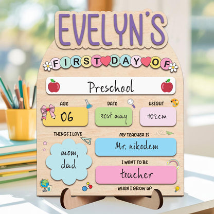 Personalized First & Last Day School Sign, Back To School Sign, Kindergarten 1st Day Of School Sign Reusable, Custom First Day School Sign