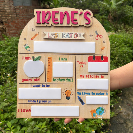 Personalized First Day Of School Sign, Back To School Interchangable Sign, Reusable Photo Prop First Day Of School Sign, School Board Signs