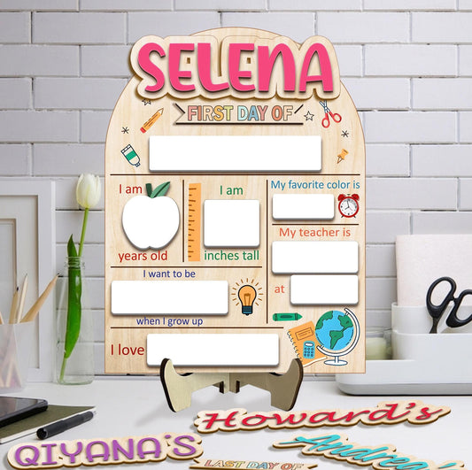 Personalized First & Last Day Of School Sign, 1st Day Of School Board Gift For Kids, Custom First Day Of School Sign, Back To School Sign