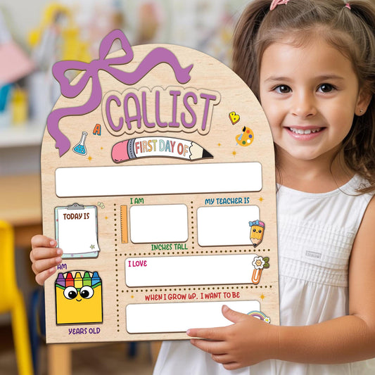 Personalized First & Last Day Of School, Back To School Sign For Photos Prop, 1st Day Of School Dry Erase Board, First Day Of School Sign