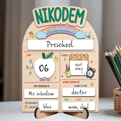 Personalized First & Last Day Of School Sign, 1st Day Of School Signs, Back To School Sign For Photos, Custom Name 1st Day Of School Board