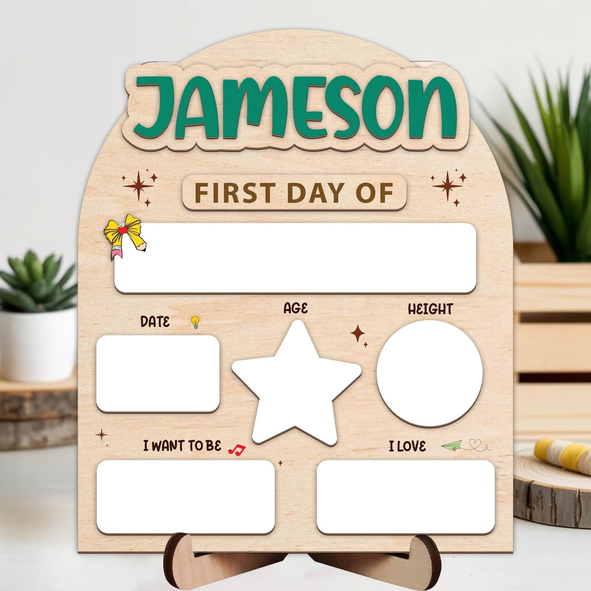 Personalized First Day Of School Sign, Reusable Back To School Sign For Photos, School Board, 1st Day Of School Sign, Dry Erase School Sign