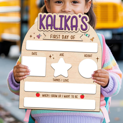 Custom First And Last Day Of School Sign, Custom Name Back To School Board, Reusable Back To School Sign, Photo Prop 1st Day Of School Board