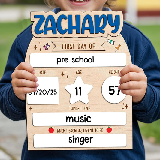 Custom First And Last Day Of School Sign, Custom Name Back To School Board, Reusable Back To School Sign, Photo Prop 1st Day Of School Board