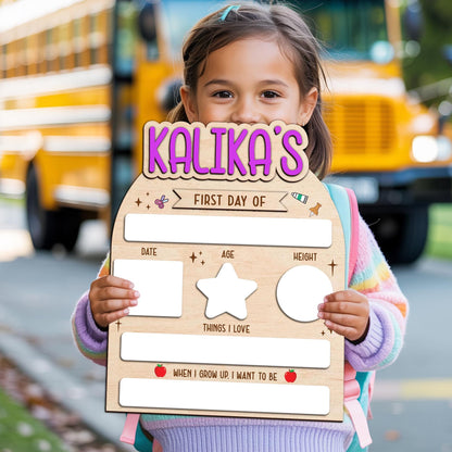 Custom First And Last Day Of School Sign, Custom Name Back To School Board, Reusable Back To School Sign, Photo Prop 1st Day Of School Board