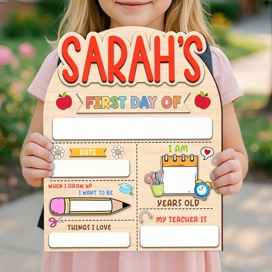 Customized First And Last Day School Sign, Back to School Sign, Kindergarten 1st Day of School Sign, First Day School Wooden School Board