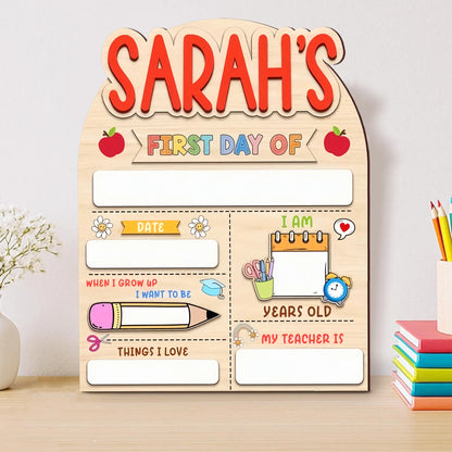 Customized First And Last Day School Sign, Back to School Sign, Kindergarten 1st Day of School Sign, First Day School Wooden School Board